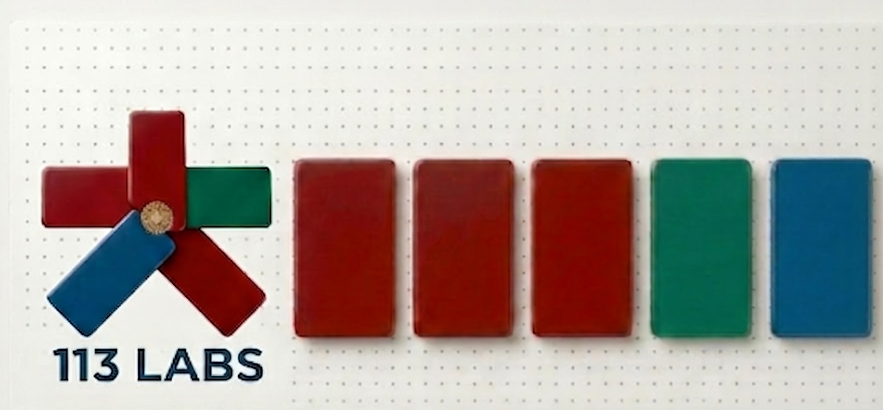 113 Labs logo banner with colored architectural blocks